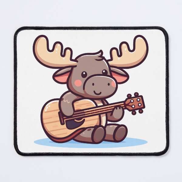 Item preview, Kawaii Moose With Guitar designed and sold by CanvasCutie.