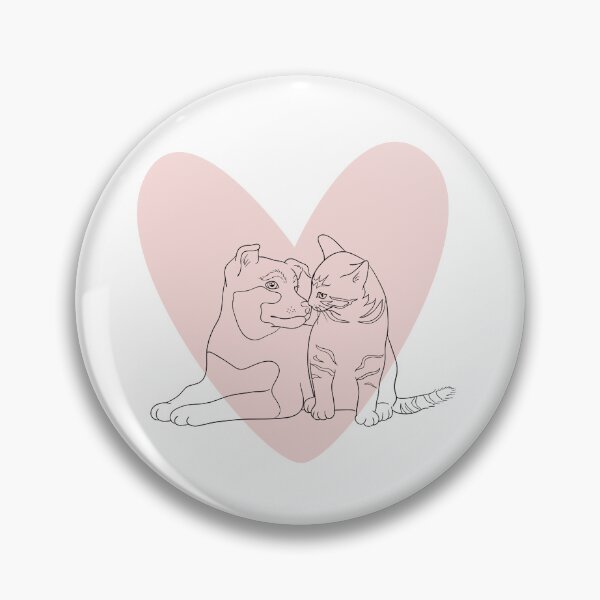 Item preview, Dog and cat love, Line art silhouette Inside Heart  designed and sold by HappyNoireArt.