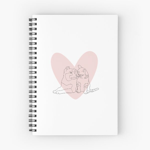 Item preview, Dog and cat love, Line art silhouette Inside Heart  designed and sold by HappyNoireArt.