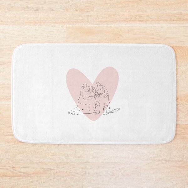 Item preview, Dog and cat love, Line art silhouette Inside Heart  designed and sold by HappyNoireArt.