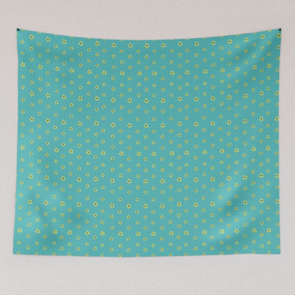 Item preview, Small yellow flowers on a teal background designed and sold by Jaine Drake.