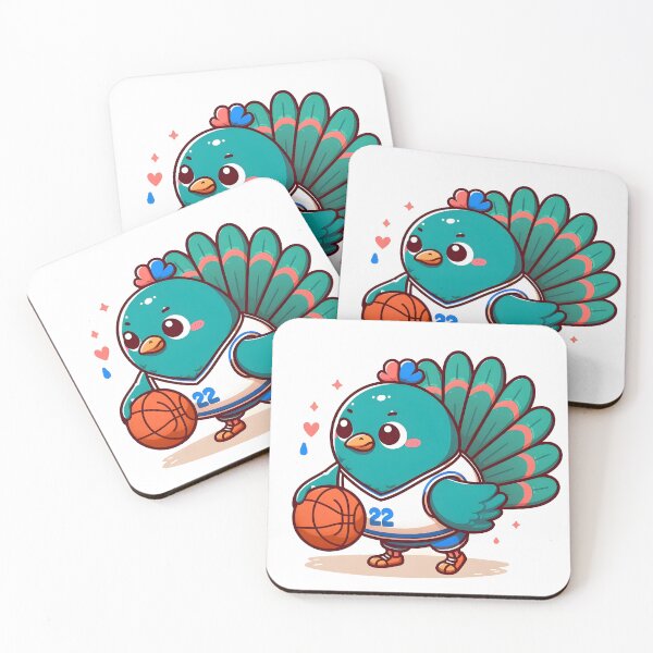 Item preview, Kawaii Peacock With A Basketball Jersey Playing Basketball designed and sold by CanvasCutie.