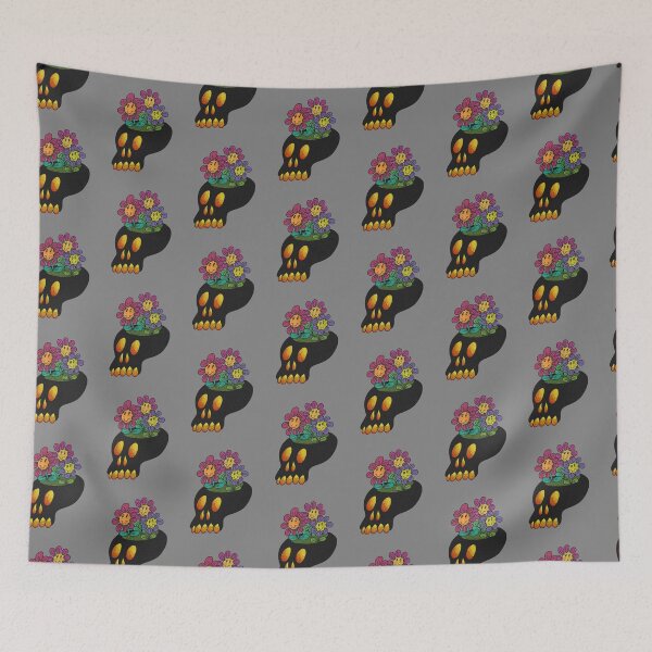 Item preview, Rubber hose style skull and flowers  designed and sold by Sarah k Stevenson.