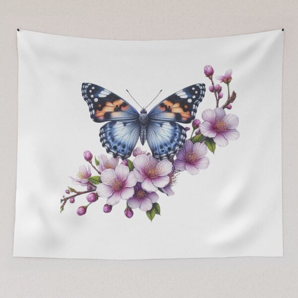 Item preview, “Spring Awakening: A Butterfly in a Field of Sakura Flowers” designed and sold by CHRIST5000.