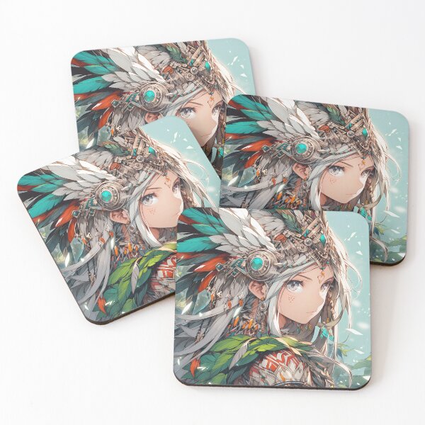 Item preview, Ethereal Feather Headdress Fantasy Anime Girl designed and sold by bubblegoth.