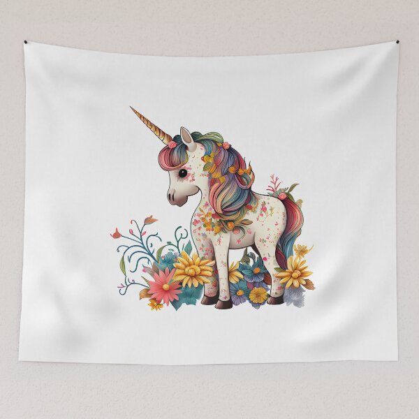 Item preview, Floral Unicorn designed and sold by ColourCove .