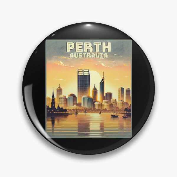 Item preview, Vintage retro Perth Australia Landmark Skyline. designed and sold by Unitepeople.