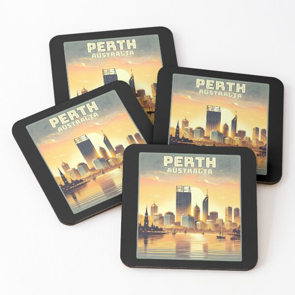Item preview, Vintage retro Perth Australia Landmark Skyline. designed and sold by Unitepeople.