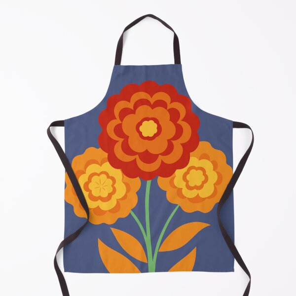 Artikelvorschau, Orangefarbene Ringelblumen. Retro-Ringelblumen entworfen und verkauft von patterncrow.