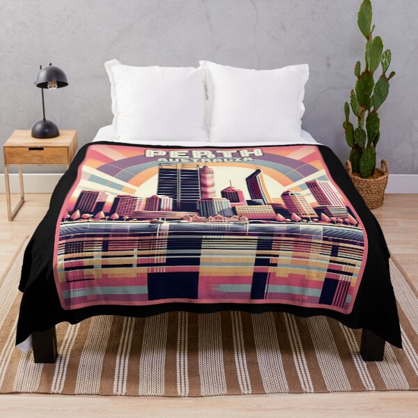 Item preview, Vintage retro art deco Perth Australia Landmark Skyline. designed and sold by Unitepeople.