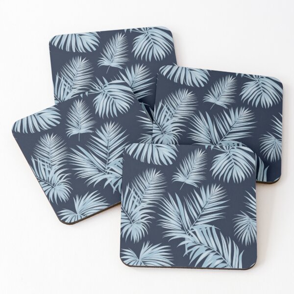 Item preview, RogerPattern - "Light Blue Palms on Navy Blue: Tropical Elegance" designed and sold by RogerPattern.