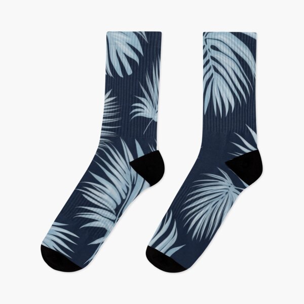 Item preview, RogerPattern - "Light Blue Palms on Navy Blue: Tropical Elegance" designed and sold by RogerPattern.
