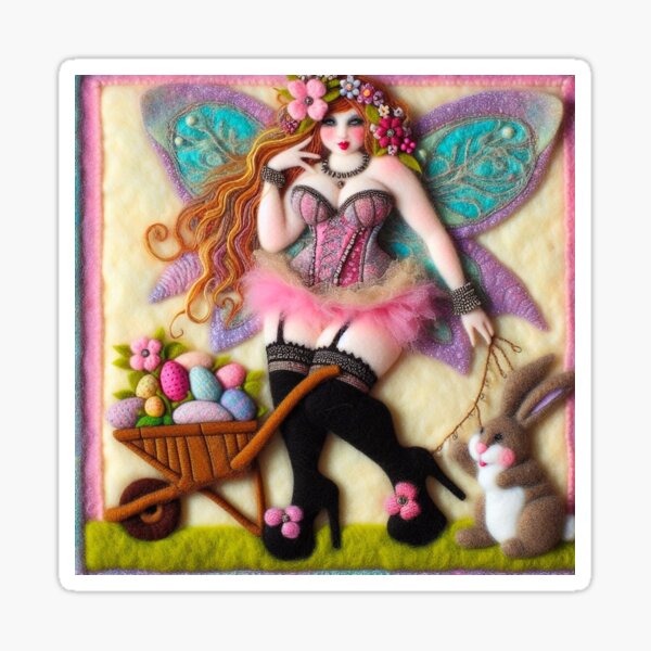 Item preview, Pink Burlesque Easter Fairy designed and sold by FairytalePress.