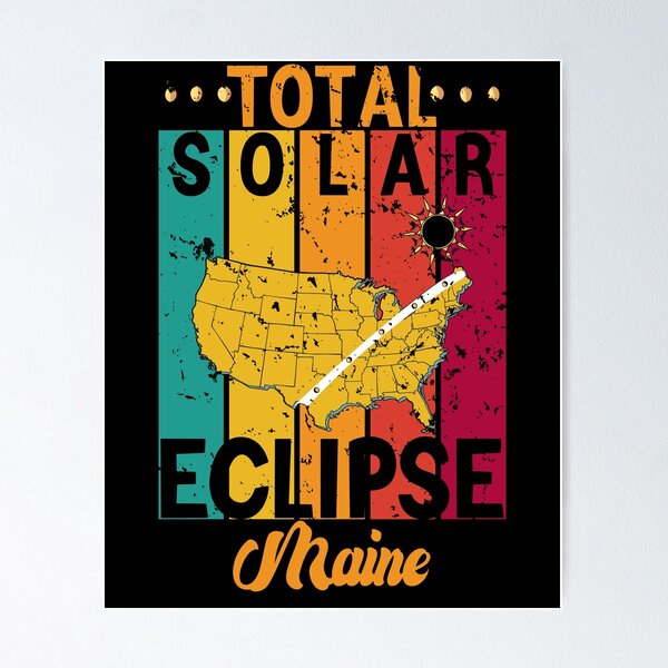 Item preview, Recuerdos de eclipse en Maine, Total Solar Sclipse Divertido Vintage Retro EE. UU. 04.08.2024 designed and sold by ArtByKatti.