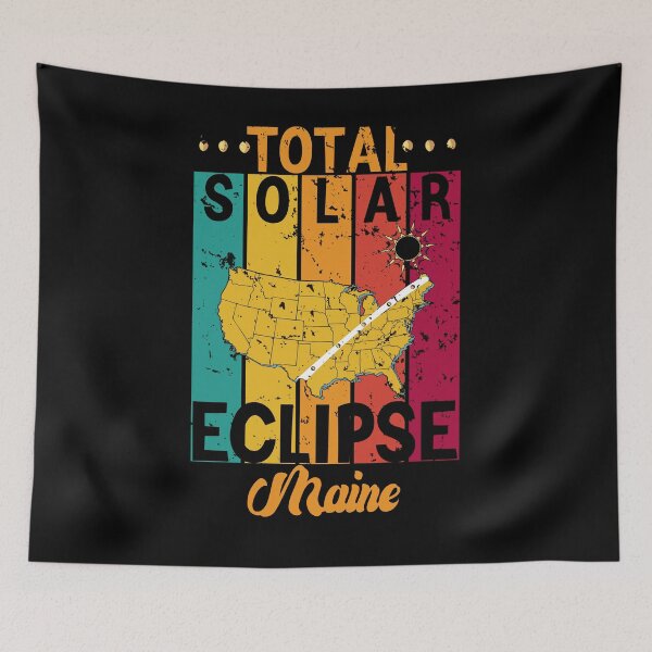 Item preview, Eclipse Memories In Maine, Total Solar Sclipse Funny Vintage Retro USA 08.04.2024 designed and sold by ArtByKatti.