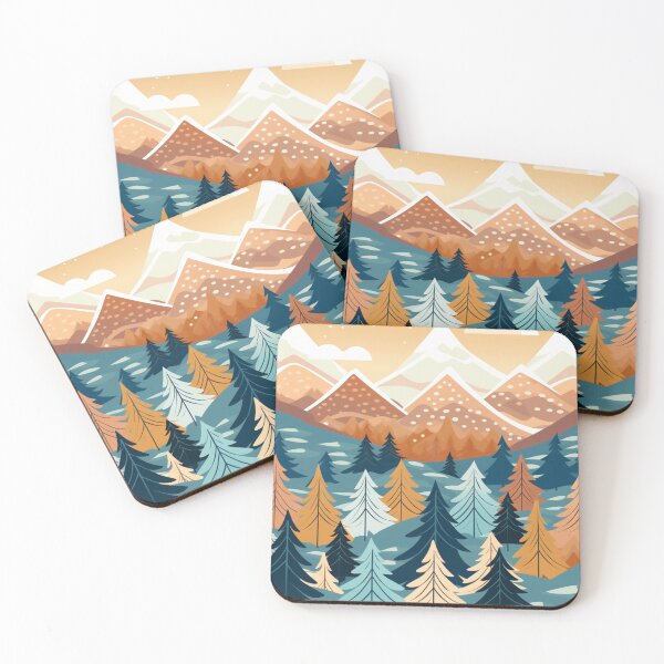 Item preview, Mountains Forest Nature Pattern designed and sold by NicolasGlowArt.