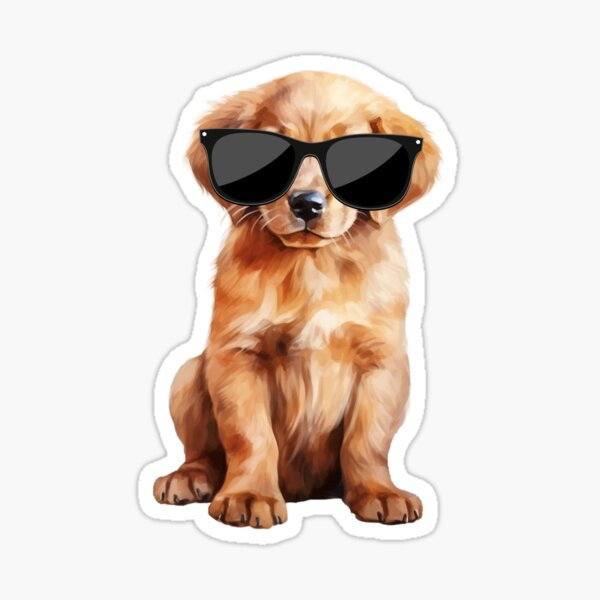 Item preview, Golden Retriever Welpe mit Sonnenbrille designed and sold by TheAnimalZ00.