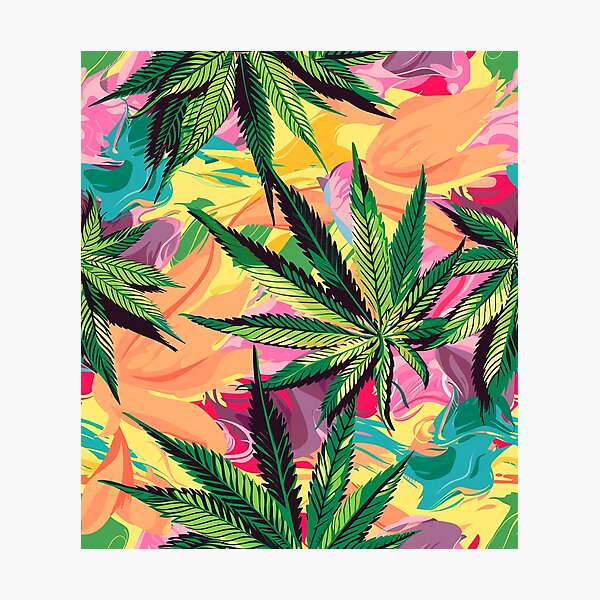 Item preview, Cannabis leaf pattern seamless digital arts designed and sold by Panom Suavichien.