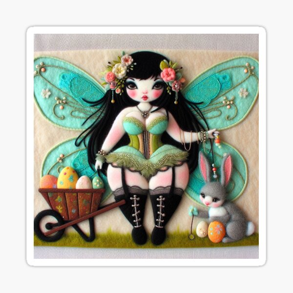 Item preview, Mint Burlesque Easter Fairy designed and sold by FairytalePress.