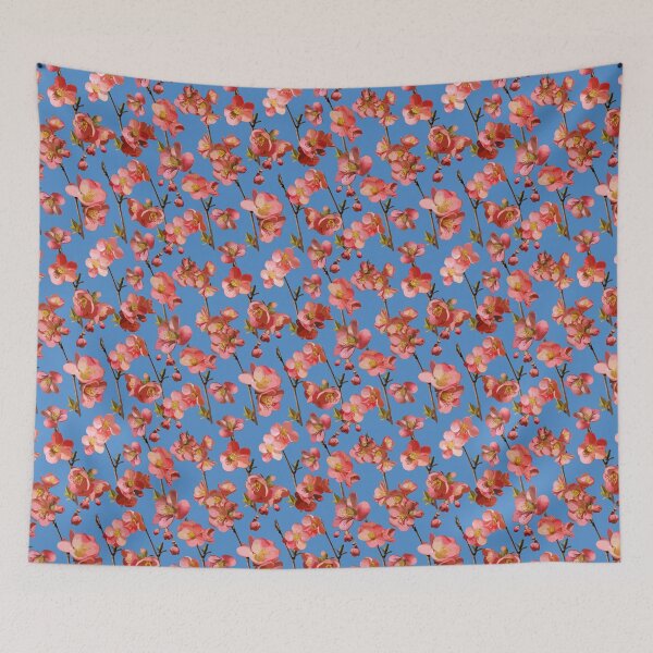 Item preview, Crabapple Blossoms 2024 on Deep Sky Blue Repeat 5748 designed and sold by Art in My Loft.