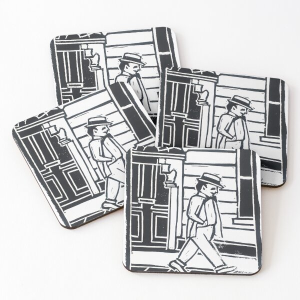 Item preview, Bloomsday linocut designed and sold by linolibrarian.