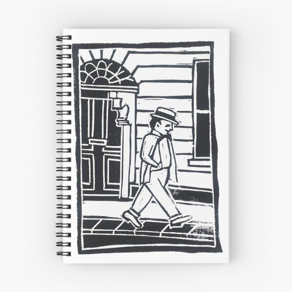 Item preview, Bloomsday linocut designed and sold by linolibrarian.