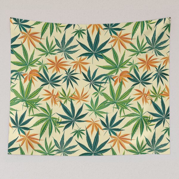 Item preview, Cannabis leaf pattern seamless digital arts designed and sold by Panom Suavichien.