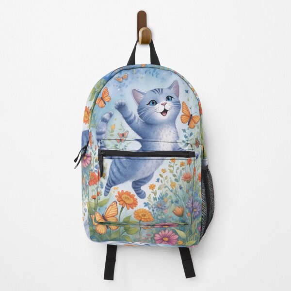 Item preview, Blue kitten and butterflies designed and sold by M-Y-A-R-T-.