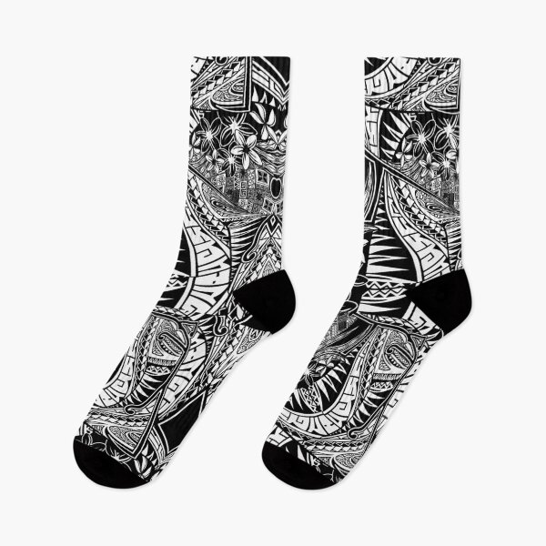 Item preview, Tribal Patterns - Hawaiian - Samoan -Polynesian White And Black - 3584 designed and sold by sunnthreads.