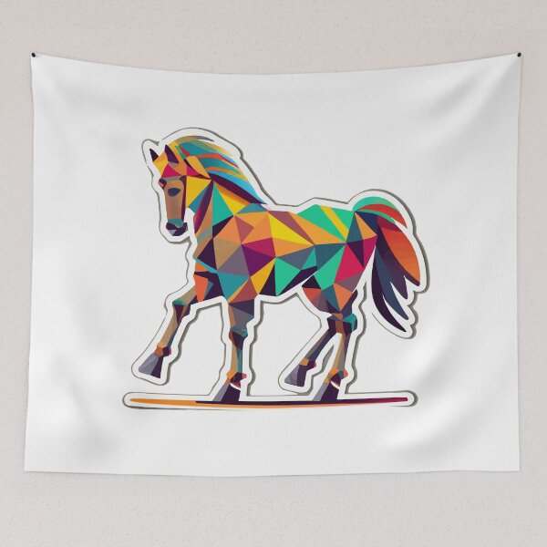 Item preview, Abstract Geometric Horse in Motion designed and sold by NiftyWrx.