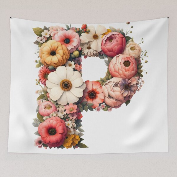 Item preview, Letter “P” containing flowers designed and sold by yeekazar.