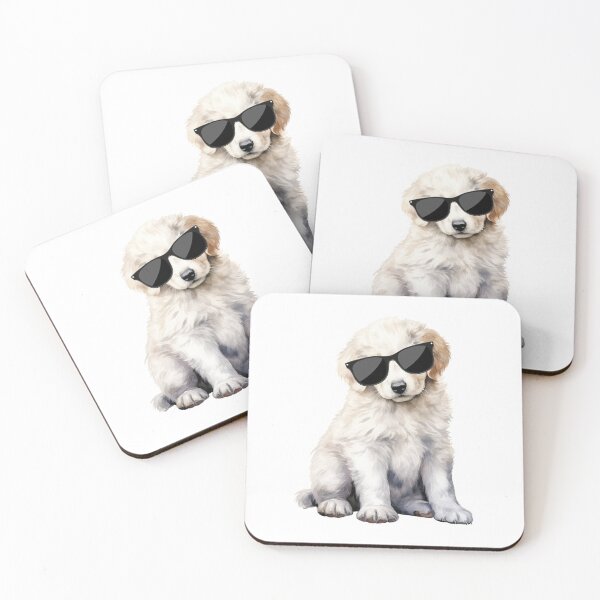Item preview, Kuvasz Puppy Wearing Sunglasses designed and sold by TheAnimalZ00.