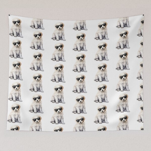 Item preview, Kuvasz Puppy Wearing Sunglasses designed and sold by TheAnimalZ00.