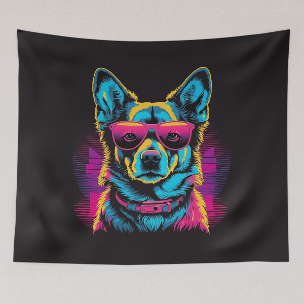 Item preview, Dog with glasses the visionary who sees beyond appearances and values the true character of each being, with its lenses revealing the essence and authenticity behind each gaze designed and sold by Pulsant  Paintings.