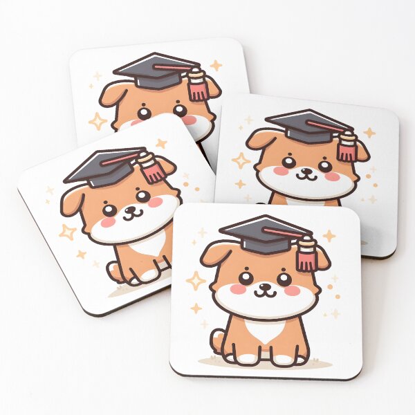 Item preview, Kawaii Dog With Graduation Cap designed and sold by CanvasCutie.