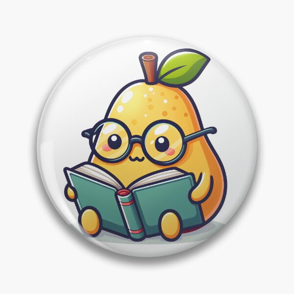 Item preview, Kawaii Pear With Glasses Reading A Book designed and sold by CanvasCutie.