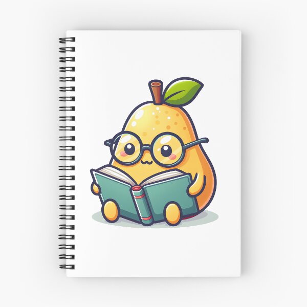 Item preview, Kawaii Pear With Glasses Reading A Book designed and sold by CanvasCutie.