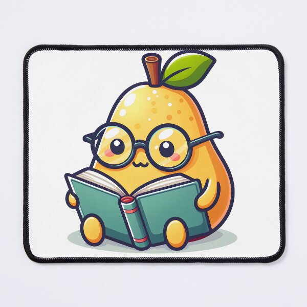Item preview, Kawaii Pear With Glasses Reading A Book designed and sold by CanvasCutie.