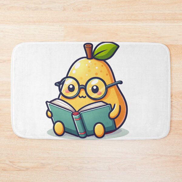 Item preview, Kawaii Pear With Glasses Reading A Book designed and sold by CanvasCutie.