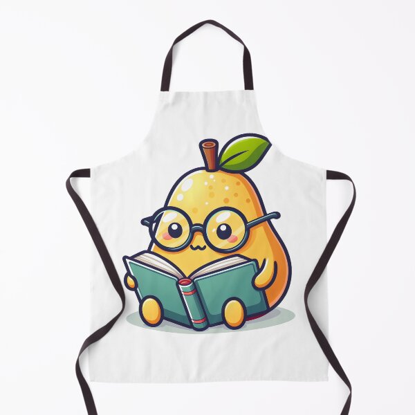 Item preview, Kawaii Pear With Glasses Reading A Book designed and sold by CanvasCutie.