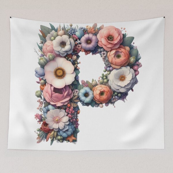 Item preview, Letter “P” containing flowers designed and sold by yeekazar.