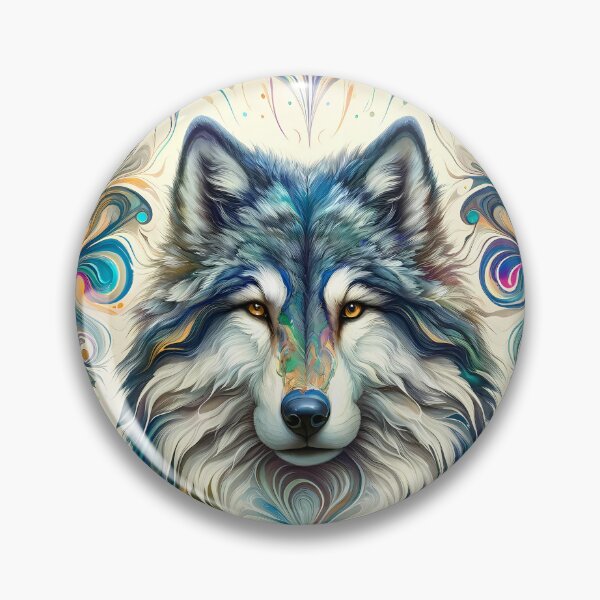 Item preview, Wolf Power Animal Portrait: Shamanic Spirit Watercolor Marbling Art  designed and sold by Tommy Studio.
