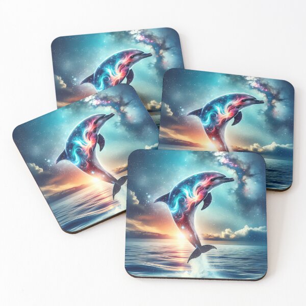 Item preview, Psychedelic Dolphin Power Animal Portrait: Nebula Dance Art designed and sold by Tommy Studio.