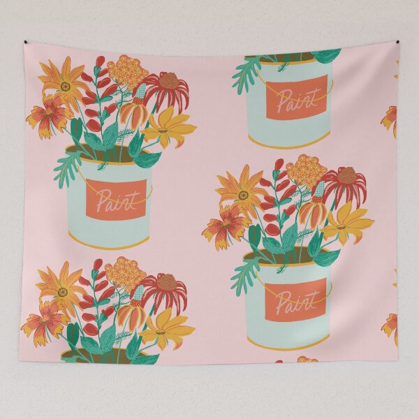 Item preview, Flowers in Paint Can designed and sold by Katie Morris Art.
