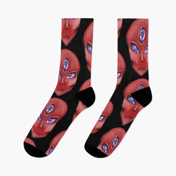 Item preview, Red 3 galaxy eyed alien designed and sold by Bailey Swinney.