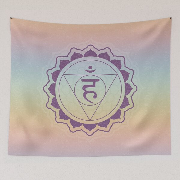 Item preview, Throat Chakra Mandala - Rainbow Sorbet + Plum designed and sold by Irene Estelle.