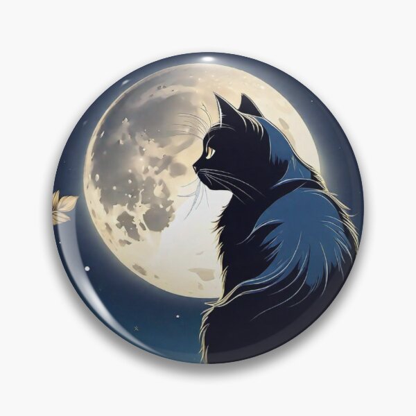 Item preview, Smart Black Cat on Tree Watching Full Moon Zoo Pals designed and sold by sportsimpact.