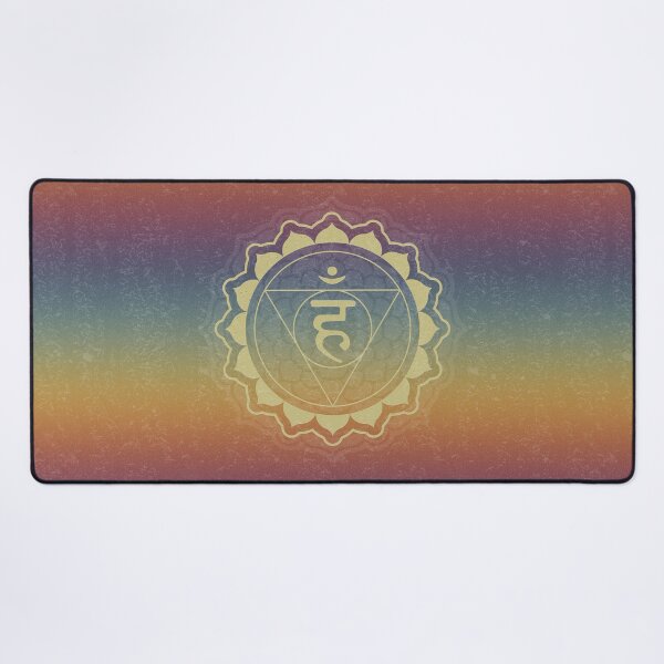 Item preview, Throat Chakra Mandala - Rainbow Sunset + Gold designed and sold by Irene Estelle.