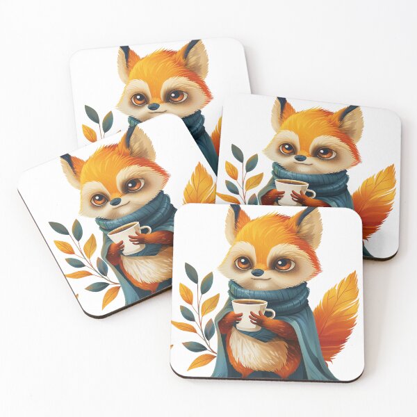 Item preview, Autumn Fox with Spiced Latte designed and sold by dungeonwarriors.