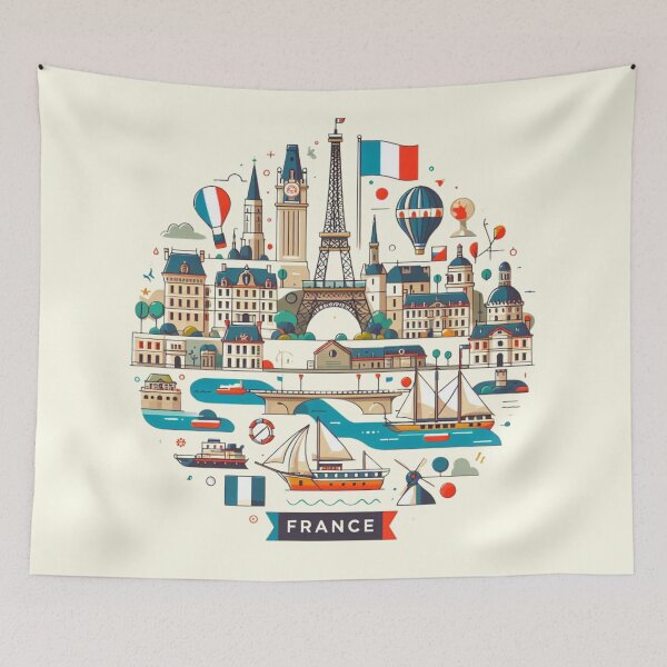Item preview, France Abstract Symbolic Sights Animation designed and sold by Gaborai.
